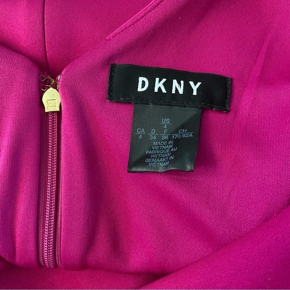 DKNY Fuchsia Sleeveless A-Line, Knee-Length Dress - Picture 8 of 12